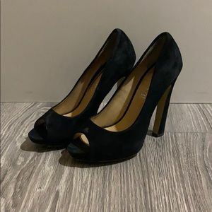 Aldo suede peep toe heels size 7